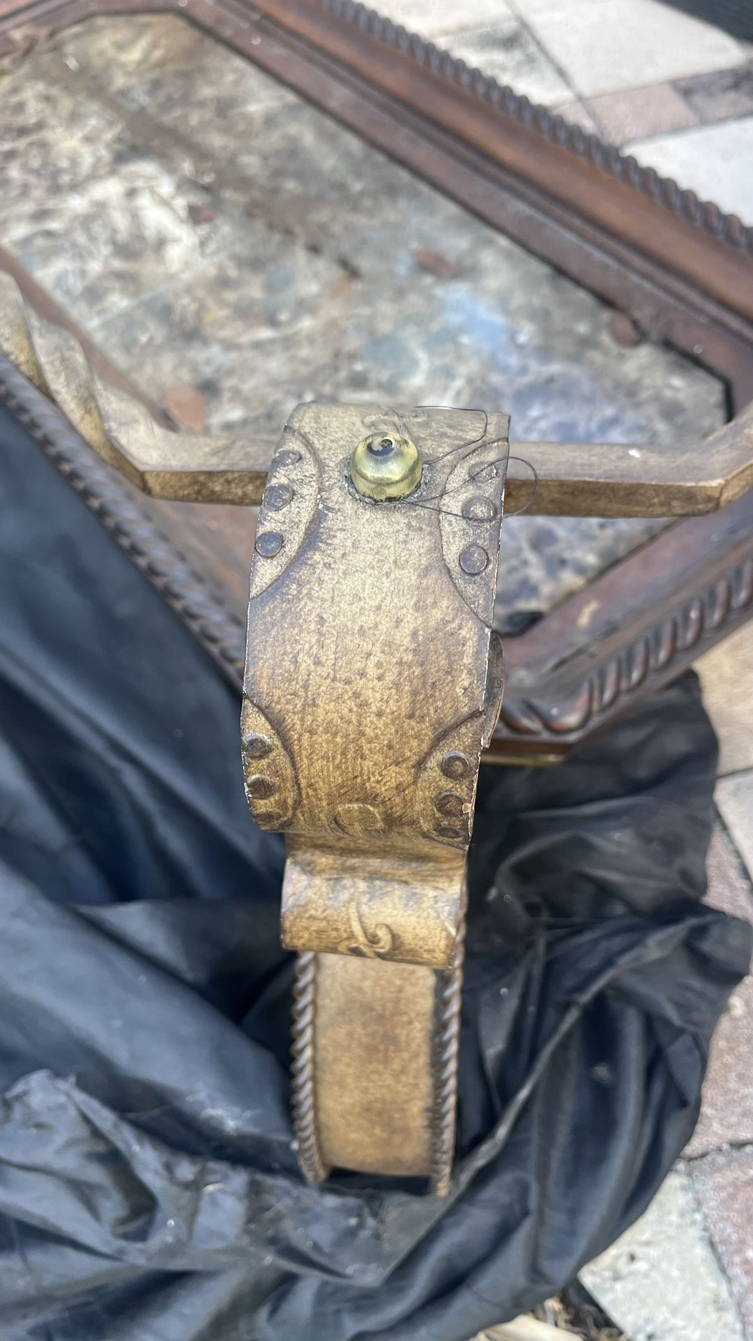 Antique Glass Top Table