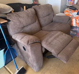 Brown Fabric Reclining Loveseat