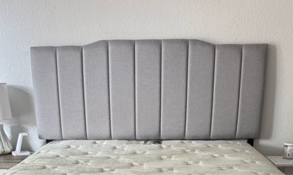 Gray upholstered headboard