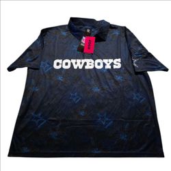 NFL Dallas Cowboys FOCO Floral Polyester Dark Blue Polo Shirt Men XL