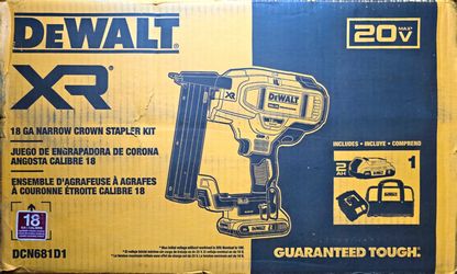 DeWalt 20V XR 18GA Narrow Crown Stapler Kit