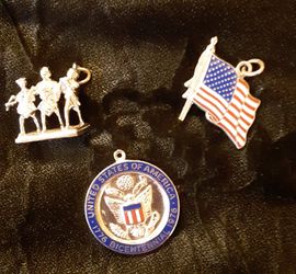 Sterling Silver Patriot Charms (3 ct - sold together)