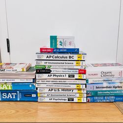 SAT & AP Test Prep Books + College Textbooks Lot