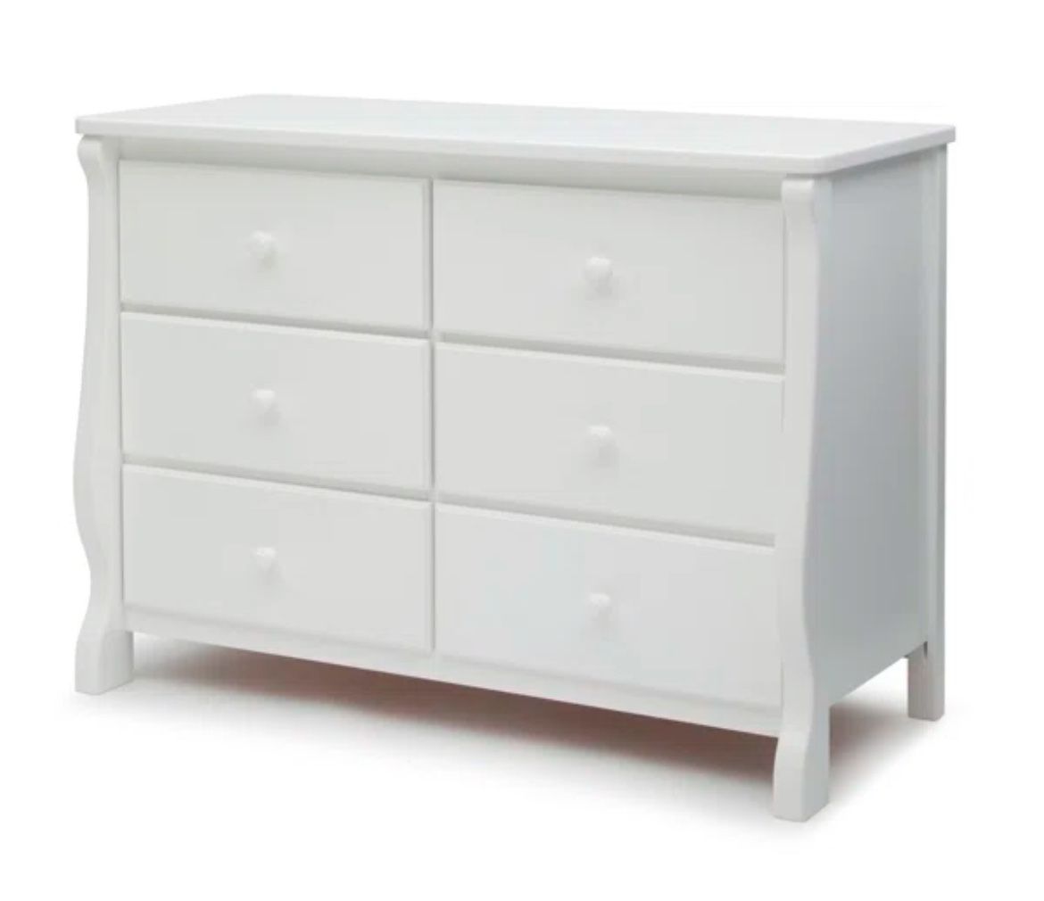 6 Drawer White Dresser