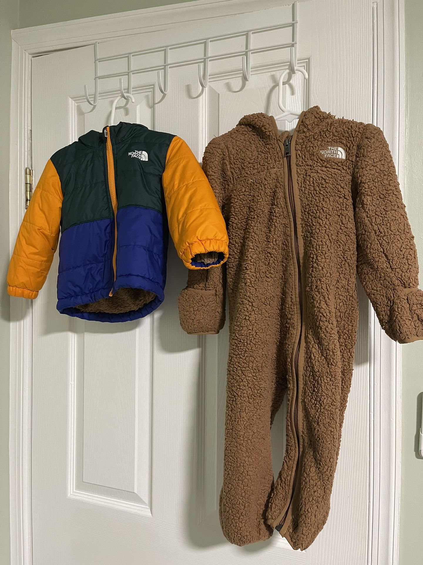 TNF toddler reversible puffer and one-piece