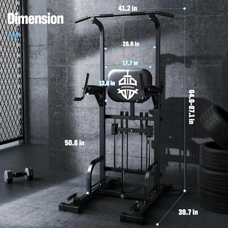 sportsroyals power tower pull up dip station assistive dip bar