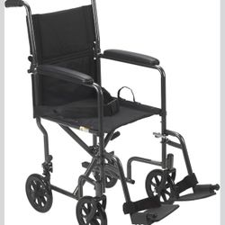 Drive Medical Lightweight Folding Transport Wheelchair Black