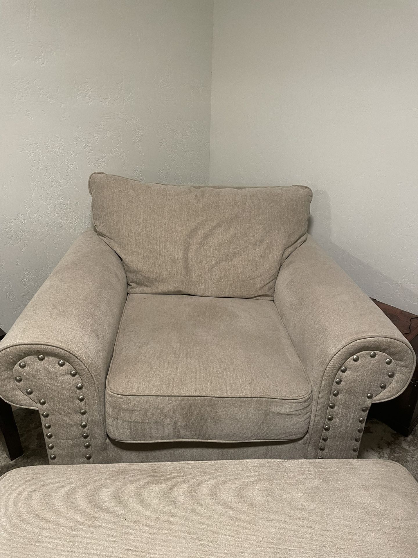 Couch With Over Sized Chair With Ottoman