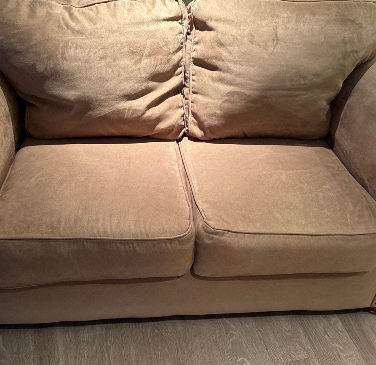 two seat brown couch