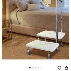 Aliseniors Step Stool with Handle and Non-Skid Platform, Heavy Duty 2 Steps Medical Foot Stool for Adult, Seniors, Handicap Holds up to 350 lbs