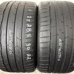 2 Tires 285 30 22 Hankookventus S1 Evo3 Like New No Repairs