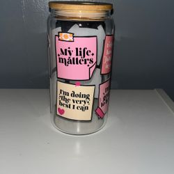 Bamboo Lid Glass Cup