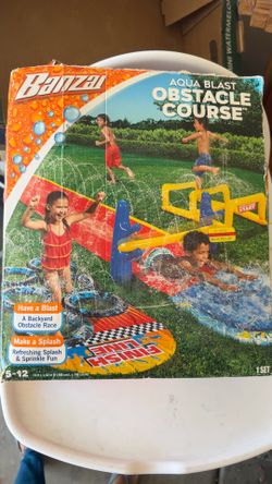 Banzai Aqua Blast Obstacle Course Inflatible Obstacle Course