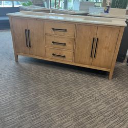 73” Bathroom Vanity In Wood Color 