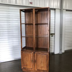 Vintage Bookcase Hutch Cabinet 