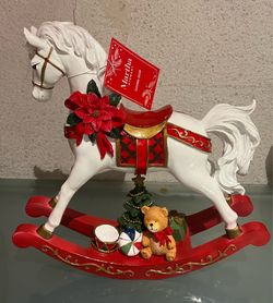 Martha Stewart White Sleigh Rocking Horse Christmas