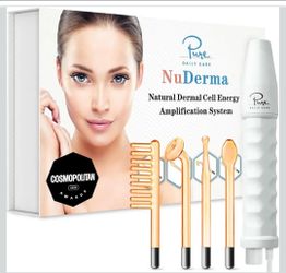 Pure Daily Care NuDerma Handheld Skin Therapy Wand Machine w/Neon – Anti-Aging