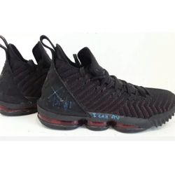 Signed Nike Lebron 16 Fresh Bred Sneakers By NBA #1 Twolves Player Tyrus Jones!