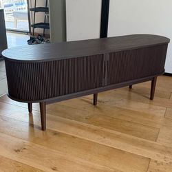 70” Fluted Walnut TV Stand
