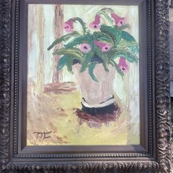 Oil On Canvas Painting In Wooden Frame