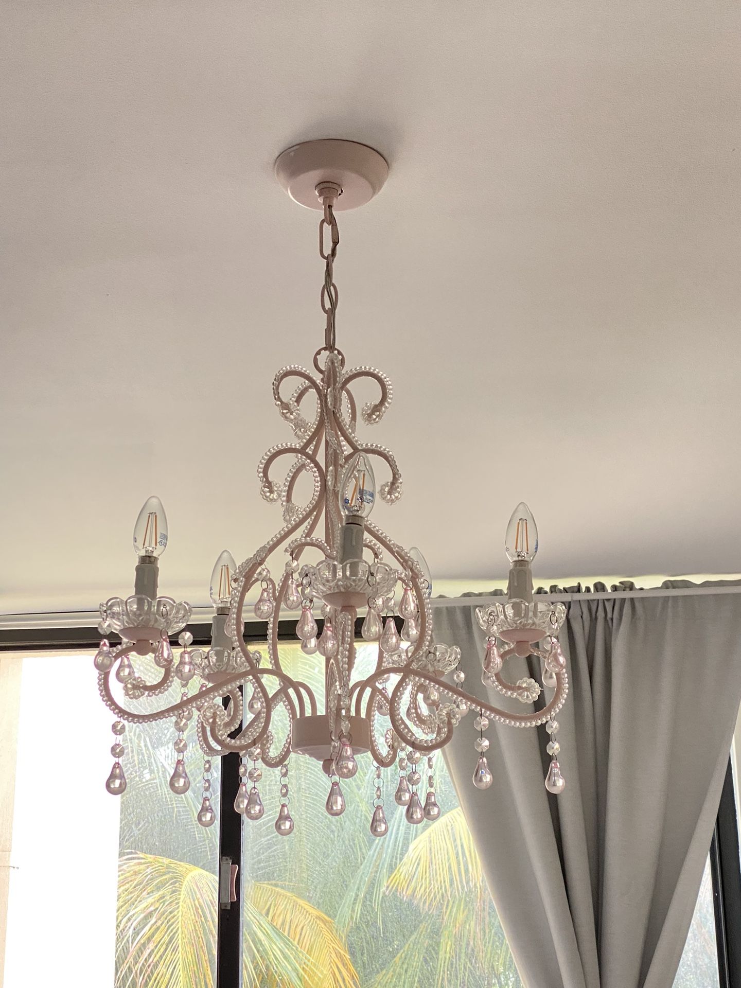 Pink Pottery Barn Lydia Flush Mount Chandelier