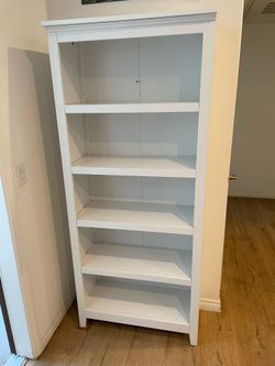 White 5-shelf bookcase