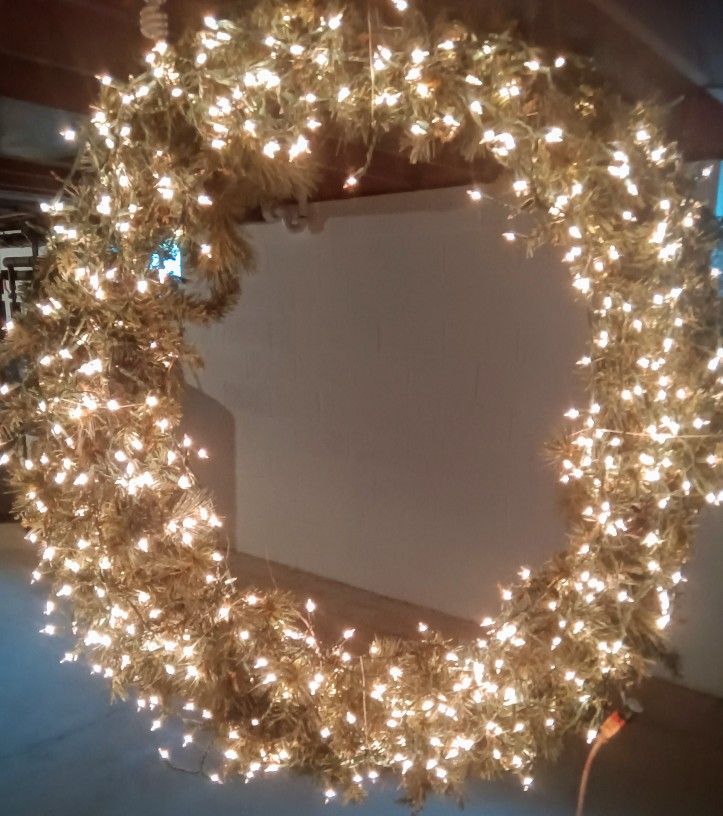 48" indoor-outdoor Christmas Wreath with white LED lights