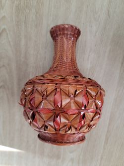 Japanese Bamboo Woven Ikebana Basket Vase