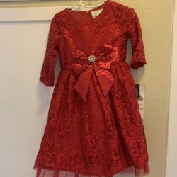 Red Fancy Dress Size 4T Girls Rare Editions