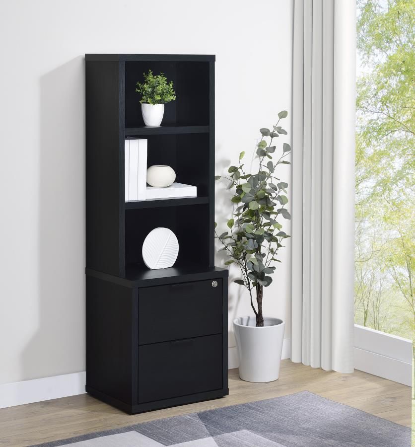 **SALE** New 3-Shelf Bookcase With Storage Drawers In Black Finish!