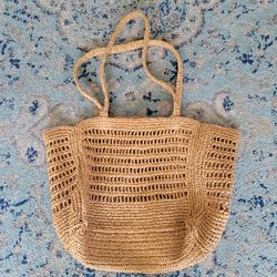 MADEWELL Open-Crochet Straw Packable tote