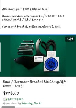 Chevy / gm dual alternator kit