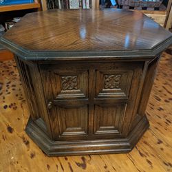 Wood Octagonal End Table 
