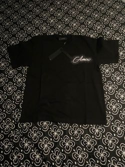 Amiri Black Crystal Logo T-Shirt