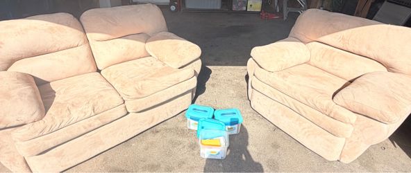 Loveseat and chair premium suede leather like you