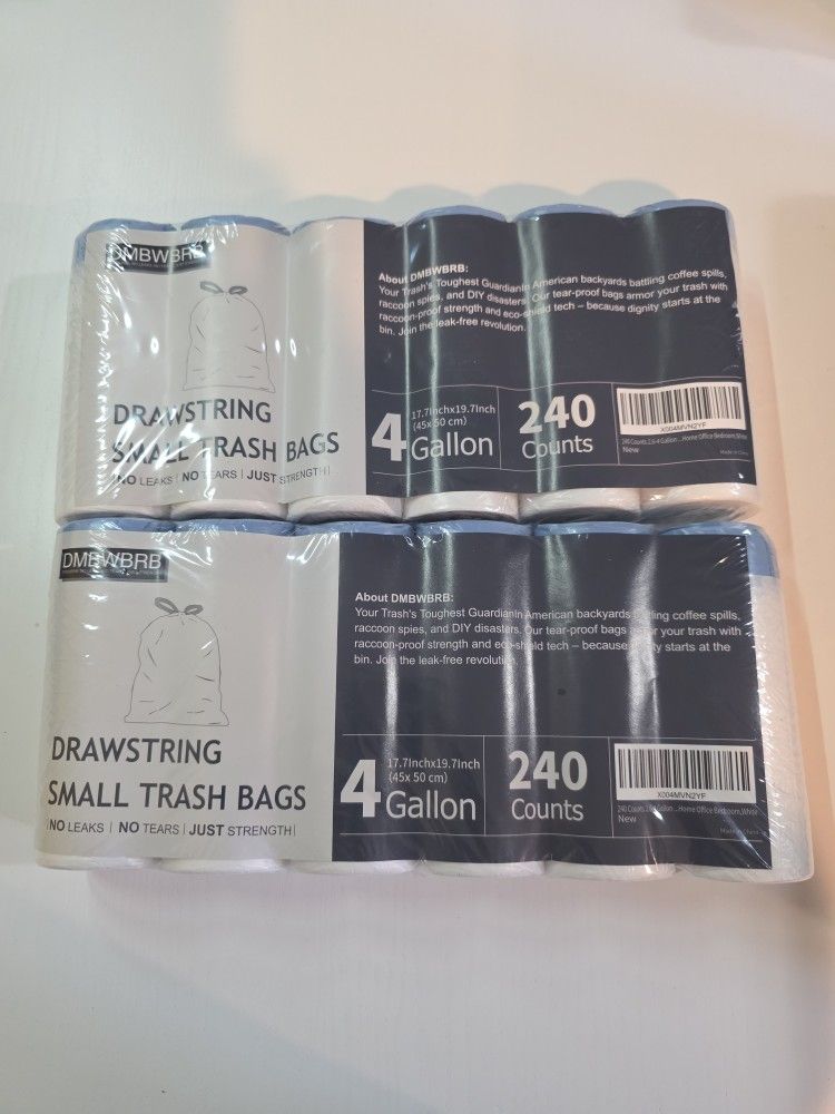 4 Gallon Drawstring Trash Bag 480 Pcs 