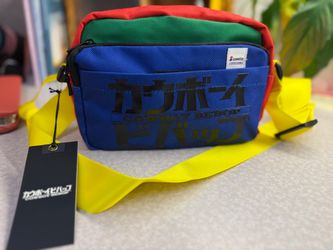 DUMBGOOD Cowboy Bebop Anime Colorblock Crossbody Bag Yellow Strap NWT