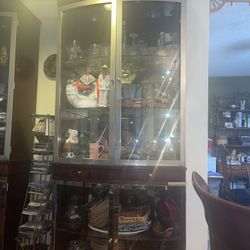  2 Large Glass Cabinets 