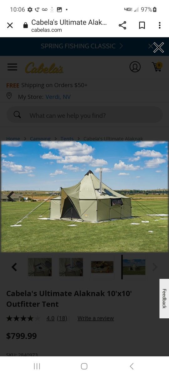 Cabeles 10x10 Outfitter Tent With Wood Stove