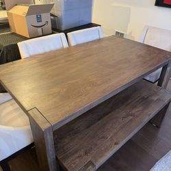 CB2 Blox 63” Solid Wood Dining Table 