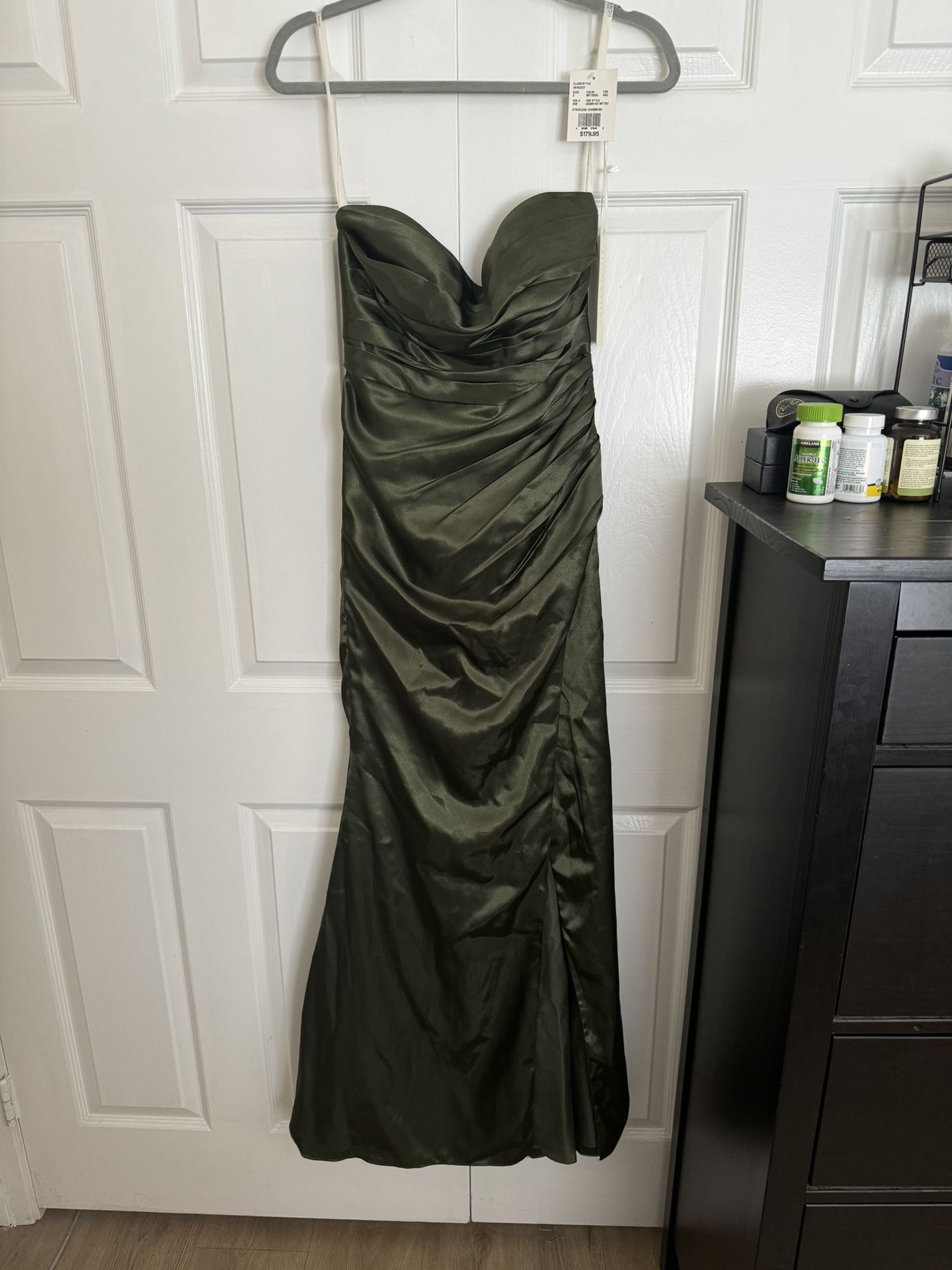 Olive/dark green formal dress