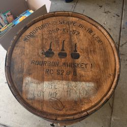 Rustic Bourbon Barrel Cabinet / Wine Bar Storage