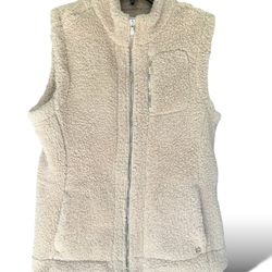 Calvin Klein Sherpa Vest Jacket 3 Gold Zippers Size Medium