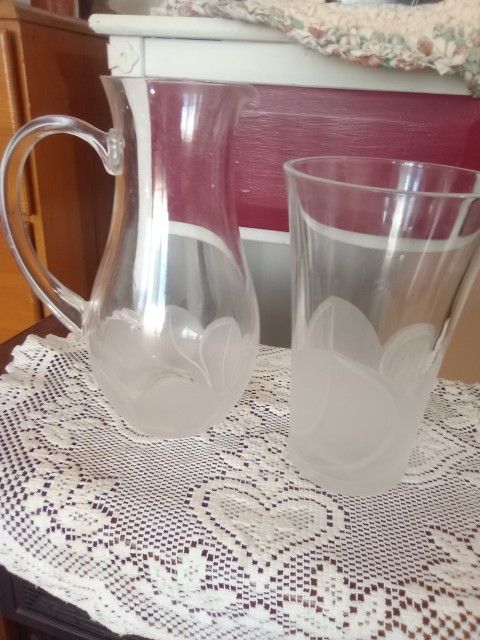 Crystal Pitcher And Vase