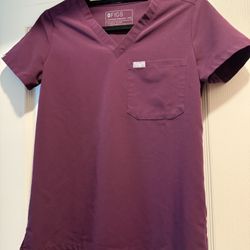 Figs Scrub Top Deep Purple Xxs