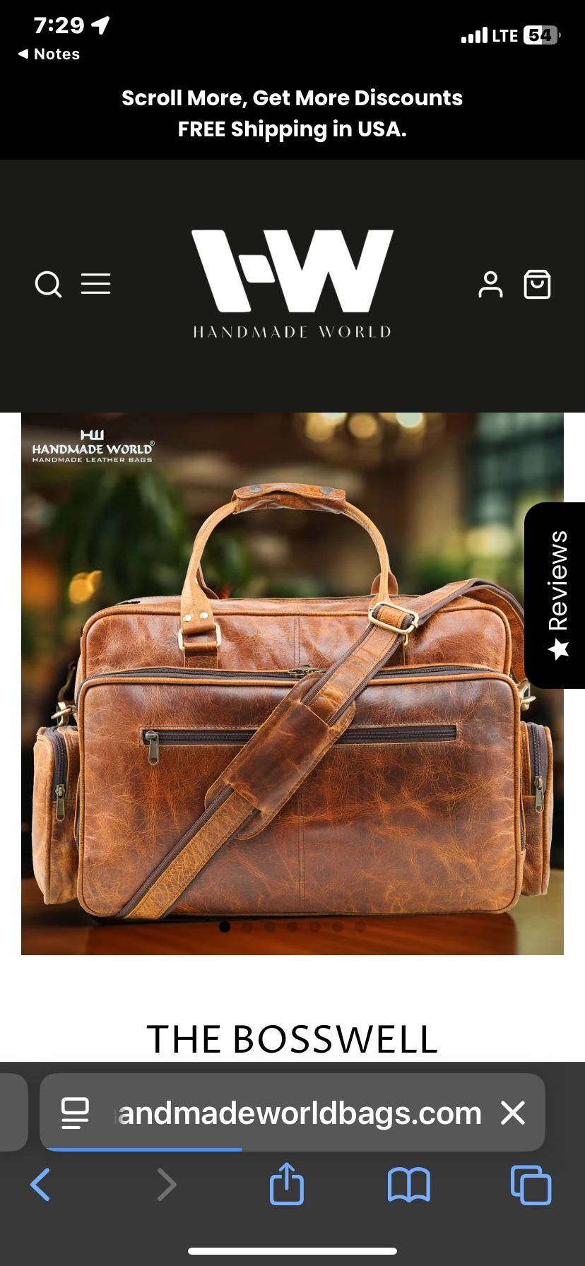 Handmade Leather Briefcase/Messenger Bag For Men 