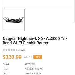 Netgear Nighthawk X6 - Ac3000 Tri-Band Wi-Fi Gigabit Router