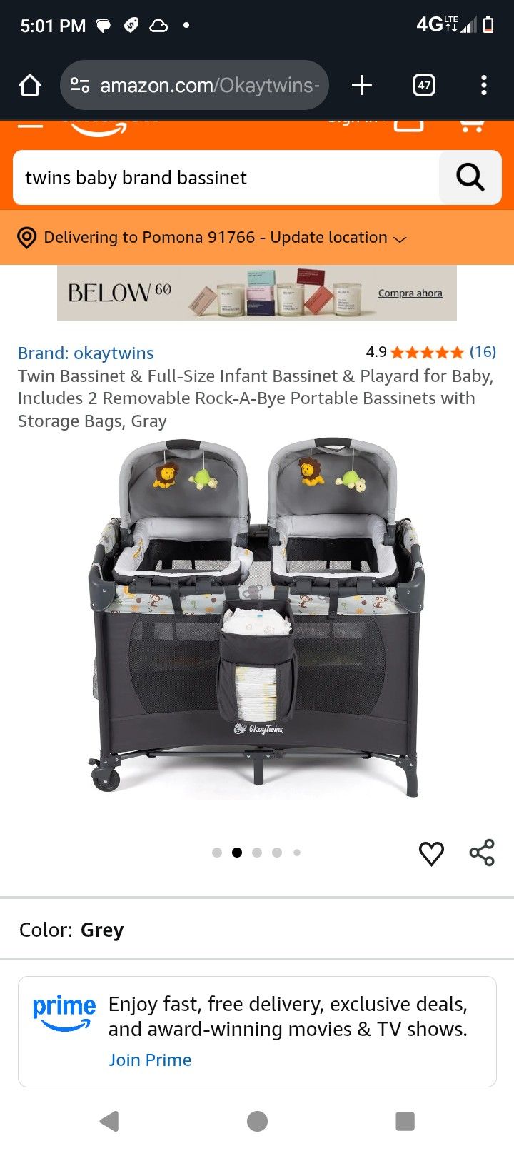 Twins Baby Bassinet/ Crib