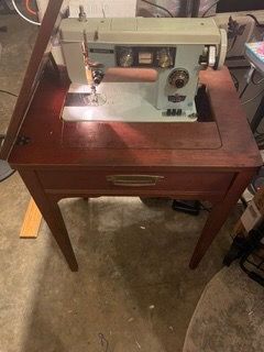 Sewing Machine & Cabinet
