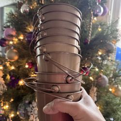 10 Gold Mini Metal Buckets